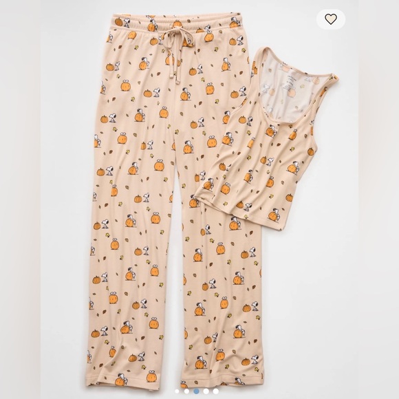 American Eagle Outfitters Snoopy Pumpkin Pajama Set - Picture 2 of 5